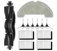 (13 unidades) W11/W9 repuestos compatibles con robot aspirador Vexilar W11/W9, 1 rodillo cepillo, 6 cepillos laterales, 4 filtros HEPA con filtros de espuma, 2 toallitas, juego de accesorios