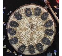 13 unids/Set Juego de runas de Bruja de Madera, Accesorios de hechicera de símbolos gitanos artesanales, Herramientas de adivinación decoración de meditación curativa