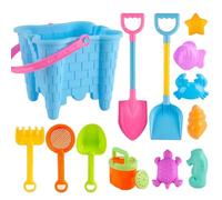13 unids/Set Juguetes de Playa, Juguetes de Castillo de Arena Azul, Incluye Palas de Cubo de Arena, rastrillos y moldes pequeños, Viaje para niños de 4 a 6 años