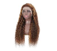 13 x 4 resaltado Ombre Water Wave Lace Frontal Pelucas de Pelo Humano Prearrancado #4/27 Color Sin Pegamento Peluca Rubio Miel Rizado Pelo Humano Para Mujeres Agrega Volumen de Cabello (12 pulgadas)