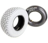 13 x 5.00-6 neumáticos para silla de ruedas, color gris, con perfil de bloque + manguera con válvula angular, para scooter eléctrico