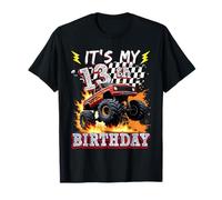 13 Year Old Boys Monster Truck It's My 13th Birthday Party Camiseta