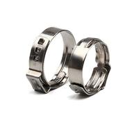 130 abrazaderas de manguera continuas de una sola oreja 1 alicates de abrazadera de clip de manguera de 7-21 mm Abrazaderas de manguera de acero inoxidable 304 Anillos de abrazadera de cincha, 130 pi