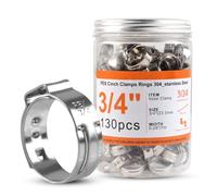 130 abrazaderas de manguera de una sola oreja de acero inoxidable de 3/4 pulgadas PEX para conexiones de tubería Pex (3/4)