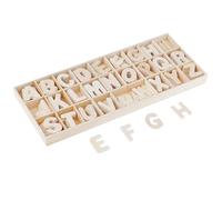 130 adornos de madera del alfabeto, con 1 caja de madera original, letras mayúsculas de la A a la Z, educación de la primera infancia, juguetes de bloques de construcción para niños, letras