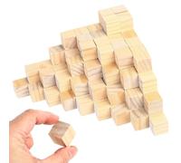 130 cubos de madera, cuadrados de madera natural lisa, pequeños bloques de madera sin terminar para arte y manualidades, rompecabezas de modelos, decoraciones de números (0.8 x 0.8 x 0.8 pulgadas)
