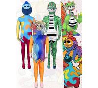 (130-Doey el Hombre de Masa) Mono de disfraz de cosplay de Poppy Playtime con Yarnaby y Pianosaurus