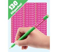 130 Etiquetas Para Lapices y Bolígrafos - Pegatinas Personalizadas Nombre - Etiquetas Adhesivas Personalizadas Resistentes al Agua - Etiquetas Escolares para Niños (ROSA)