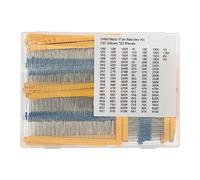 130 Valores * 20 Piezas 1/4W 1% Kit de resistencias de película metálica 1R0 to 3M