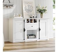 130 x 35 x 70 cm, armario auxiliar moderno con 2 puertas de armario, 1 cajón, ancho 130 cm, armario auxiliar con 3 estantes para vino, aparador con espacio de almacenamiento semiabierto, adecuado para