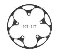 130BCD - Protector de cadena para bicicleta de carretera, cubierta de protección para piñón, placa de manivela, aleación de aluminio, ligera y (50T-54T, negro)