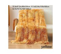 (130x160cm,Yellow)Tie-dye Faux Fur Blanket Throw Long Plush Soft Fluffy Sherpa Bedding Sofa 1X