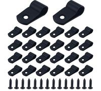 132 juegos de abrazaderas de cable en R negras, tipo r abrazadera de cable nylon, clip de nylon r, soportes para cables de nailon, con tornillos, para cables, cables y juego de conductos