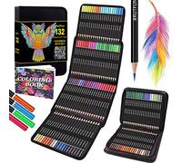 132 Lápices Colores Profesionales con Bolsa de Cremallera Portátil Premium Negra. Lápices de Dibujo Profesional Perfectos Para Adultos y Artistas que Dibujan, Colorear y Esbozar