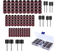 132 Piezas Tambores de Lijado, Manguitos de Lijado, Cinta de Lijado, con Caja Libre incluso, 120 Piezas Bandas de Lija y 12 Piezas Mandriles de Tambor