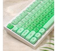 132 Teclas PBT Dye Sub Green Jelly Keycaps Moa Profile Teclas compatibles con Teclado Wooting 61/64/87/104/108 Cherry MX Switches teclados mecánicos