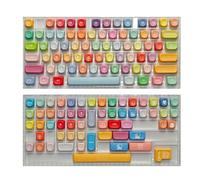 132Key Dyes Sublimated PBT - Juego de teclas coloridas para teclados mecánicos MX, perfil MOA, antibrillo, no brillante, teclas PBT para teclados de juegos