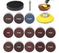 133 discos de lija de 50 mm, grano 80-3000, accesorio de lijado para atornillador inalámbrico y taladro, para coche, metal y madera