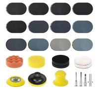 133 discos de lija de 75 mm, con , redondos, 60/80/120/240/400/800/1500/2000/3000/5000/10000, grano húmedo, almohadillas de pulido seco para metal, madera, cristal, coche