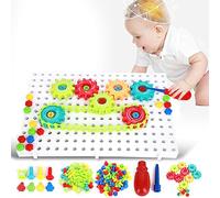 133 Piezas de Juguete de Cadena de Engranajes DIY, Rompecabezas Educativo Colorido para Niños, Mejora Las Habilidades Prácticas, Seguro para Edades de 3 Años en Adelante, Plástico, Aprox.11