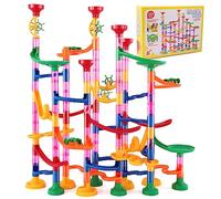 133 piezas de juguete de canicas, multicolor Marble Run Set, juguete educativo para niños, niñas y niños, pista de canicas a partir de 3 años (103 elementos de banda translúcidos + 30 canicas)