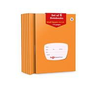 1332_6 - Cuadernos para ejercicios de matemáticas (6 unidades, tamaño pequeño, cuadrados, con rayas, GSM 58, tapa marrón suave, 172 páginas, 18 x 24 cm, aprox. 09 cm)