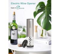 (1333) Kit de sacacorchos eléctrico recargable con sacacorchos automático, incluye cortacápsulas y tapón