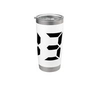 1337 Leet Geek/Hacker - Diseño de estilo reloj digital negro Vaso térmico de acero inoxidable de doble pared