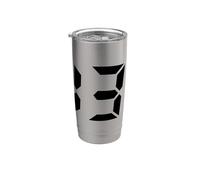 1337 Leet Geek/Hacker - Diseño de estilo reloj digital negro Vaso térmico de acero inoxidable de doble pared