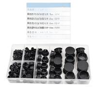 135 fundas de nailon negro a presión para puntos de montaje de muebles, 8 tamaños de 6 mm a 25 mm, diseñadas para un ajuste apretado y retención a largo plazo