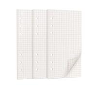 135 Hojas Recambio A6 Cuadrícula 5mm (171x94mm) 100GSM Papel de Repuesto con 6 Agujeros para Carpeta de Anillas A6 Filofax Planificador Bullet Journal