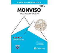 135 Monviso. Valle Varaita, Valle Po. Carta escursionistica 1:25 000. Ediz. multilingue: Wanderkarte 1:25000