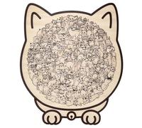 135-Piece Cat Shaped Wooden Jigsaw Puzzle，Wooden Cat Shaped Puzzle for Adults, Creative Gifts for Cats Lovers，Home Decor & Gift，Cute Animal Decorative. (Wood)