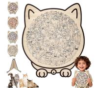 135-Piece Colored Cat Shaped Wooden Jigsaw Puzzle for Adults,Unique Animal Shape Wood Puzzle with Frame,Cute Decorative Cat Puzzle Gift for Cat Lovers & Home Decor (1pcs-d)