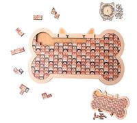 135-Piece Colored Cat Shaped Wooden Jigsaw Puzzle, New Cat Shaped Puzzle Pieces Game, Challenging Irregular Jigsaw with Frame, Thinking Toys and Home Decor for Pet Lovers (F#)