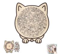 135-Piece Morandi Cat Shaped Wooden Jigsaw Puzzle with Cat Shaped Puzzle Pieces and Cat Outline Frame, a Challenging Irregular Jigsaw for Adults, Perfect for Home Decor or as a Gift (#1)