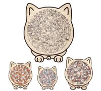 135-Piece Morandi-Colored Cat Shaped Wooden Jigsaw Puzzle Cat Shaped Wooden Jigsaw Puzzle for Adults Creative Stress Relief Thinking Toy Cats Lovers or Puzzle Fans Home Decor (Wood Colors)