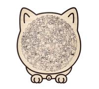 135-Piece Morandi-Colored Cat Shaped Wooden Jigsaw Puzzle (Wood Color)