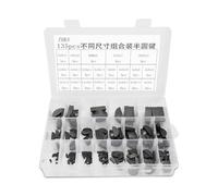 135 piezas 21 tipos de kit surtido de llaves Woodruff, kit surtido de hardware de llave de polea de volante de media luna, con caja para múltiples propósitos, buena durabilidad