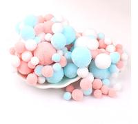 135 pompones de colores para manualidades,10-30mm,mini pompones,bolas peque?as,esponjosas,pompones de colores,pompones decorativos,accesorios para costura,decoración,manualidades,azul y rosa