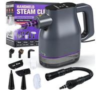 1350W Vaporeta Limpieza Hogar, 3 Bar Calentar Rápidamente a 130°C en 15s Limpiador a Vapor Portátil con 400ml, Cierre de Seguridad y 9 Accesorios Limpiador a Vapor de Mano para Cocina Ventanas Suelos