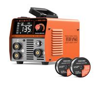 135A 230V Soldador Hilo Continuo Sin Gas 3 en 1 Portátil Máquina de Soldar MIG con IGBT Inversor Soldadora MIG, Pantalla LED, Alambre de 1.0mm+Hilo Para Soldar Sin Gas 0,9 mm 2KG Hilo Flux E71T-GS Hil