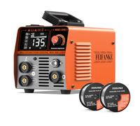 135A 230V Soldador Hilo Continuo Sin Gas 3 en 1 Portátil Máquina de Soldar MIG con IGBT Inversor Soldadora MIG, Pantalla LED, Alambre de 1.0mm+Hilo Para Soldar Sin Gas 0,8 mm 2KG Hilo Flux E71T-GS Hil