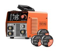 135A 230V Soldador Hilo Continuo Sin Gas 3 en 1 Portátil Máquina de Soldar MIG con IGBT Inversor Soldadora MIG, Pantalla LED, Alambre de 1.0mm+Hilo Para Soldar Sin Gas 0,9 mm 3KG Hilo Flux E71T-GS Hil