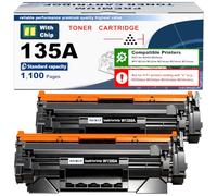 135A W1350A ( 135X W1350X ) Tóner Cartucho con Chip 1100 páginas Compatible para HP LaserJet M207dw M209 M209d M209dw M234 M234d M234dw M234sdw M234sdn M235sdw Impresora (2 BK)