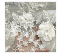 135CM Wide Wedding Lace 3d Fabric Appliqued Embroidery Gauze Florals For Dress Gown Veils