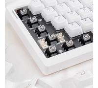 135Keys White Crystal Jelly Translucent MDA Profile Keycap, Custom Shine Through Keycaps for 60%65%75%80%95%100% Cherry Gateron MX Switches Mechanical
