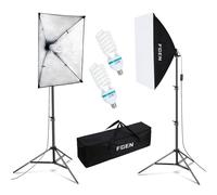 135W 5500K Softbox Photo Studio Set, lámpara fotográfica FGen 2x50x70cm, iluminación para Estudios fotográficos con Base E27, lámpara fotográfica Soportes de luz Ajustables de 2M para