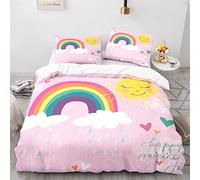 135X200 Cm Fundas Nordicas Juveniles Arcoiris Ropa De Cama 135X200 Impresión 3D Funda Nordica Cama 90 Infantil Microfibra Suave con 2 Fundas De Almohada De 40X75Cm