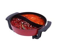 1360 W, base y cubierta de calefacción eléctrica para cocina, fiesta de comida, olla eléctrica de 6 l, tapa de olla de doble cara, asar, cocinar, hornear y hervir, sopa, utensilios de cocina, fiesta